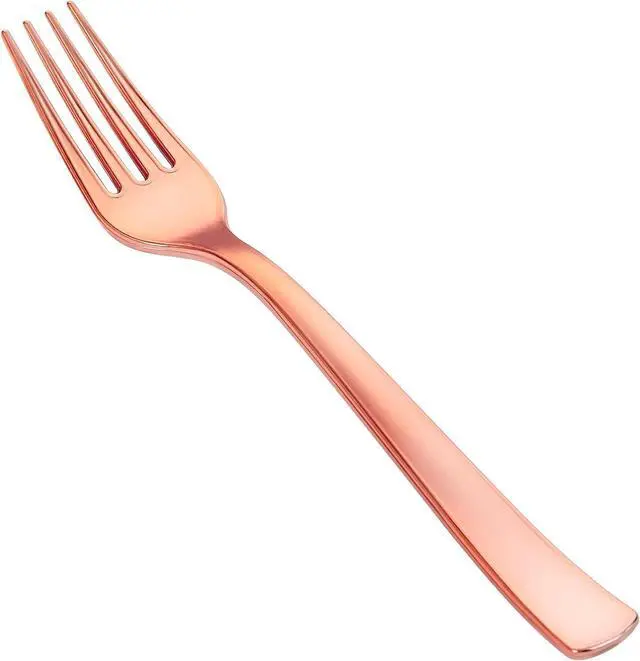 Main image of YOUBET 50PCS Rose Gold Plastic Forks for Party Picnic Wedding