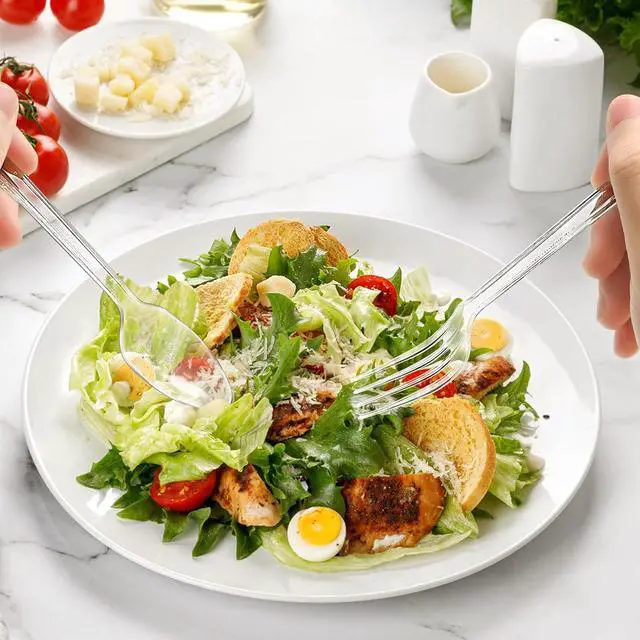 Alt view image 6 of 6 - EcoDispose 100 Count Plastic Disposable Cutlery Set, 50 Forks & 50 Spoons