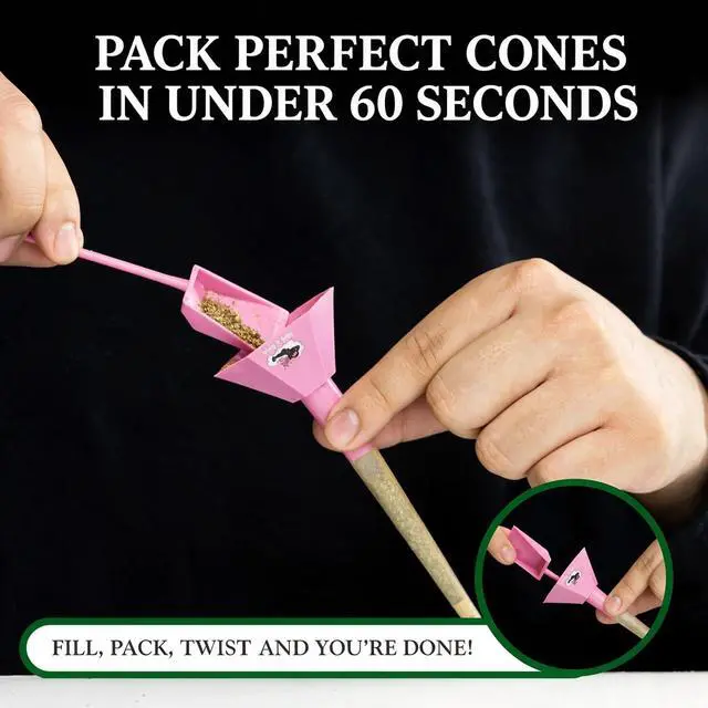 Alt view image 3 of 5 - Herbn Ninja Cone Loader, Filler, Packer, Stuffer | Pre Roll Funnel Pink