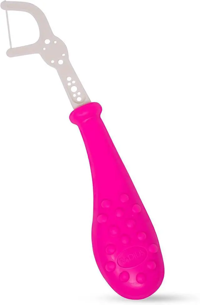 Alt view image 2 of 7 - Radius Bubblegum EcoFlex Compostable Floss Picks Kids for Oral Care Boost Non Toxic Tooth & Gum Protection
