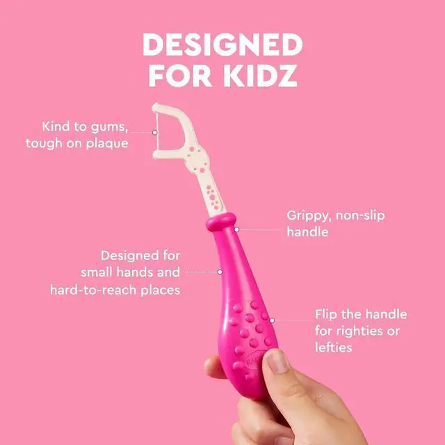 Alt view image 4 of 7 - Radius Bubblegum EcoFlex Compostable Floss Picks Kids for Oral Care Boost Non Toxic Tooth & Gum Protection