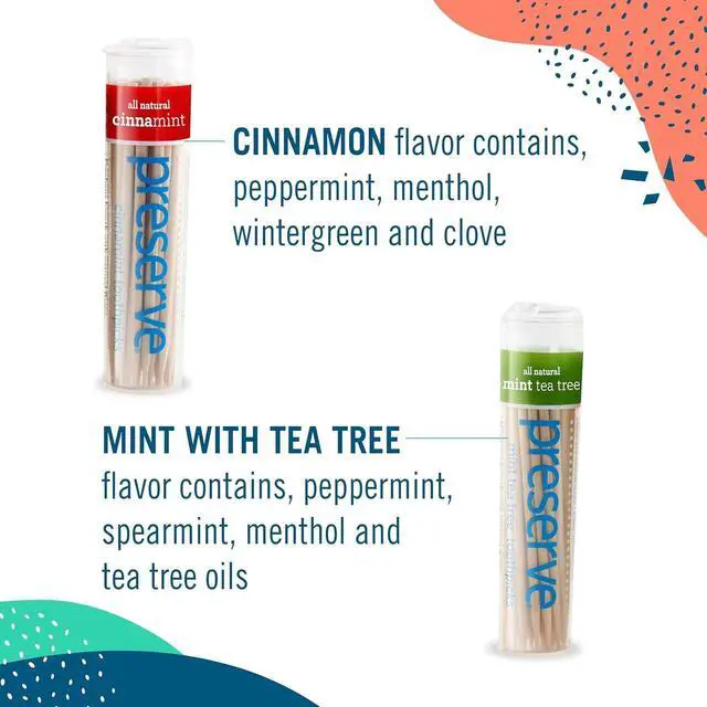 Alt view image 5 of 7 - Preserve Cinnamint Flavored Toothpicks, Birch Wood, 3-pack, 105 Picks