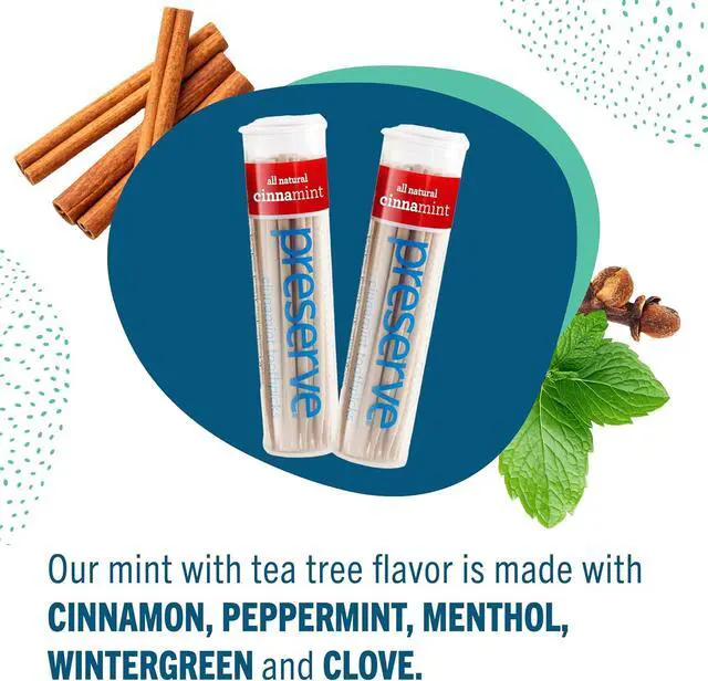 Alt view image 4 of 7 - Preserve Cinnamint Flavored Toothpicks, Birch Wood, 3-pack, 105 Picks