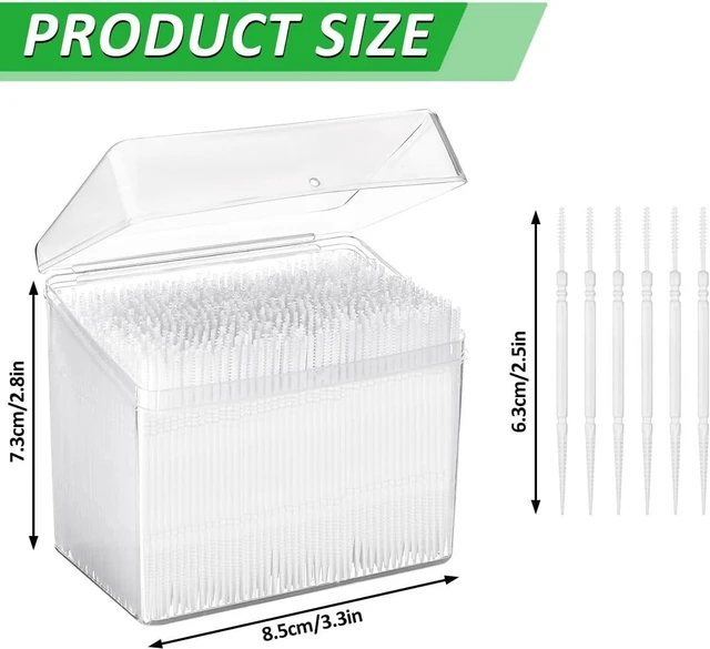 Alt view image 2 of 7 - 1100Pcs Dental Picks Plastic Toothpick Oral Hygiene 2 Way Interdental Brush Stick