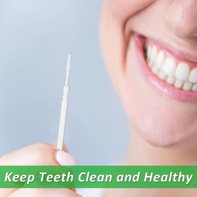 Alt view image 5 of 7 - 1100Pcs Dental Picks Plastic Toothpick Oral Hygiene 2 Way Interdental Brush Stick