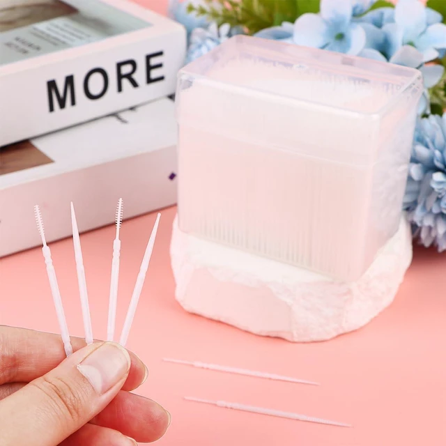 Alt view image 7 of 7 - 1100Pcs Dental Picks Plastic Toothpick Oral Hygiene 2 Way Interdental Brush Stick