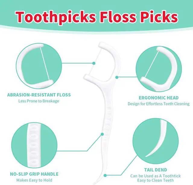 Alt view image 4 of 7 - 200 Count Floss Picks - Unflavored Flossers for Adults - Pack of 2