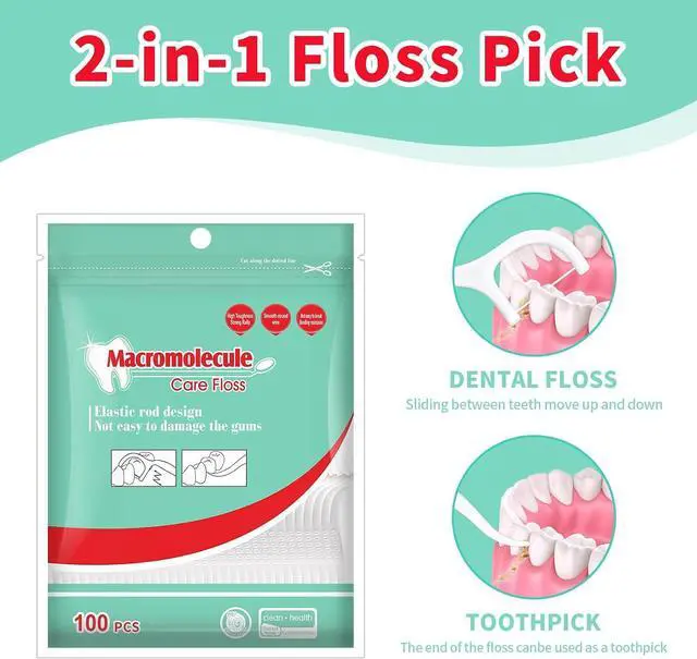 Alt view image 6 of 7 - 200 Count Floss Picks - Unflavored Flossers for Adults - Pack of 2