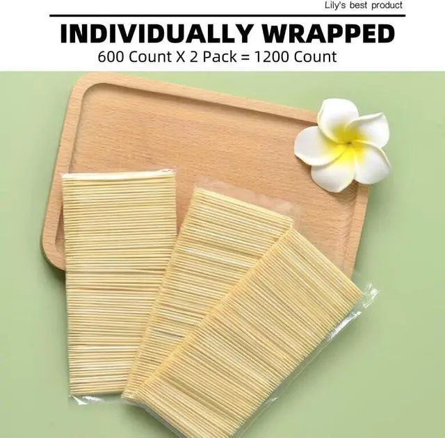 Alt view image 6 of 7 - 1200 Count Bamboo Toothpicks for Teeth Cleaning, Appetizer, Olive, Barbecue, Fruit, Double-Points Wooden Toothpick.