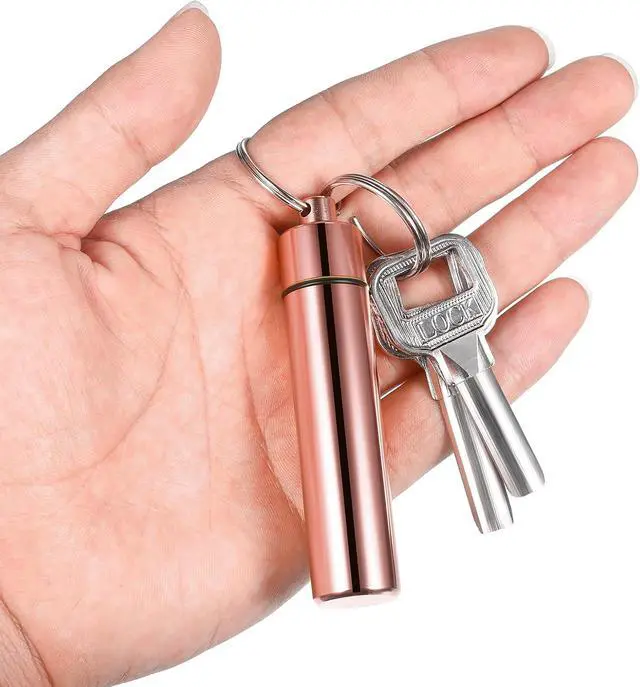 Alt view image 4 of 7 - Portable Titanium Toothpicks Pocket Set Reusable Metal Stainless Steel Toothpicks with Holder for Outdoor Picnic and Camping (Rose Gold,1 Set)