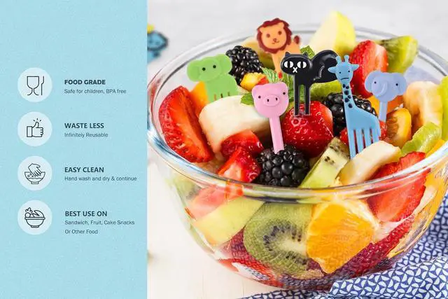 Alt view image 4 of 7 - 55 Pcs Childrens Toothpicks, Toddler Food Picks & Bento Forks