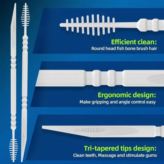 Alt view image 3 of 7 - RAZOKO Interdental Plastic Toothpicks,Total 600CT/5 Packs,Unflavored,White
