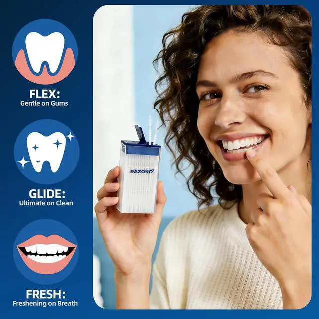 Alt view image 6 of 7 - RAZOKO Interdental Plastic Toothpicks,Total 600CT/5 Packs,Unflavored,White