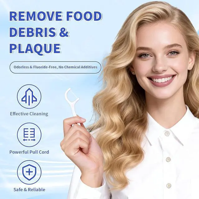 Alt view image 3 of 7 - 600 Count Dental Floss Picks - 12 Portable Bags of 50 - Comes with a Portable Travel Case - Strong & Smooth Tooth Picks Flossers for Family Home Travel