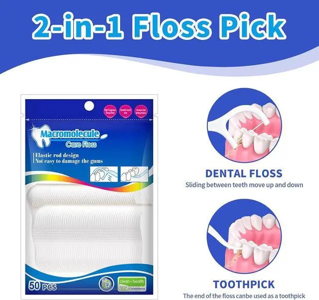 Alt view image 6 of 7 - 600 Count Dental Floss Picks - 12 Portable Bags of 50 - Comes with a Portable Travel Case - Strong & Smooth Tooth Picks Flossers for Family Home Travel