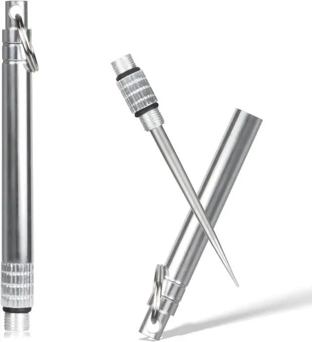 Main image of 2PCS Portable Mini Titanium Toothpicks with Stainless Steel Holder Reusable Metal Picks for Home & Outdoor Use