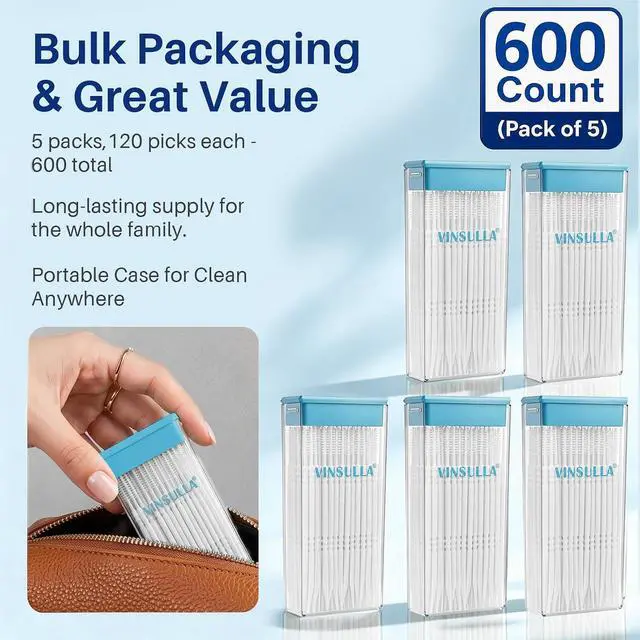Alt view image 6 of 7 - VINSULLA Interdental Toothpicks and Brush,600 CT Total/5 Packs,Unflavored