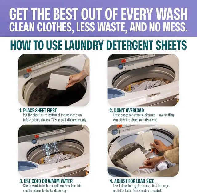 Alt view image 5 of 6 - Sudstainables Laundry Detergent Sheets, Lavender, 60 Loads