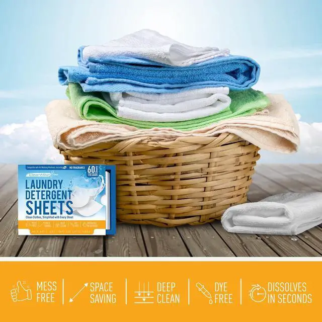Alt view image 7 of 7 - CleanHike Laundry Detergent Sheets Free & Clear, Fragrance Free, 120 Loads