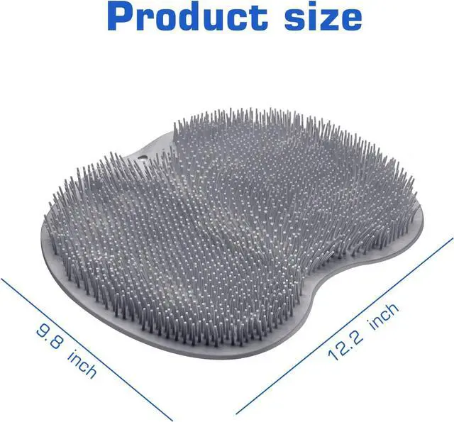 Alt view image 7 of 7 - Shower Foot Scrubber Mat Back Washer Exfoliating Bath Wash Pad Wall Mounted Slip Suction Cups for Use in Cleaner Men and Women