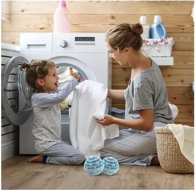 Alt view image 6 of 7 - 2pcs Laundry Ball - Natural Non-Chemical Detergent Laundry Balls for Washing Machine - Eco Friendly Wash Ball & Detergent Alternative for 2000 Washings(Light Blue)