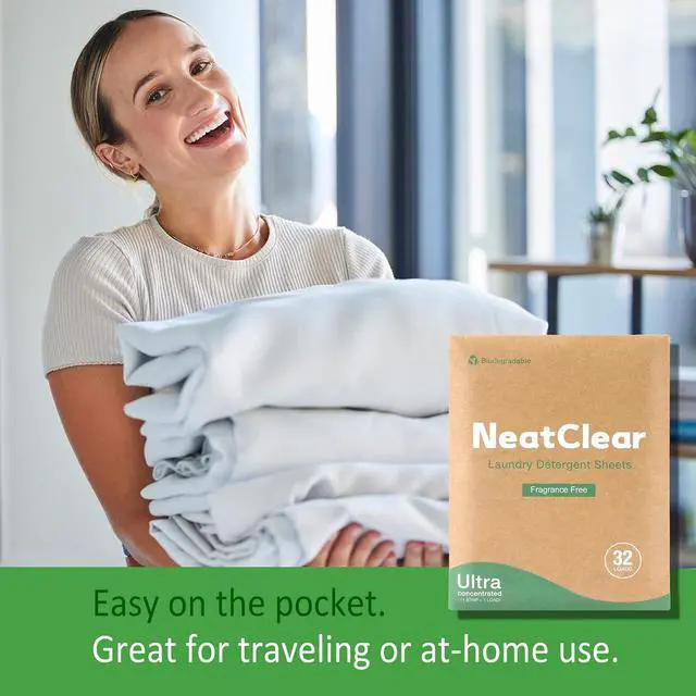 Alt view image 2 of 7 - Laundry Detergent Sheets - Travel Size - Fragrance Free 32 Strips (32 Loads) - Concentrated Liquidless Laundry Soap - No Mess - Space-Saving - for Travel, Apartments, Dorms, Sink
