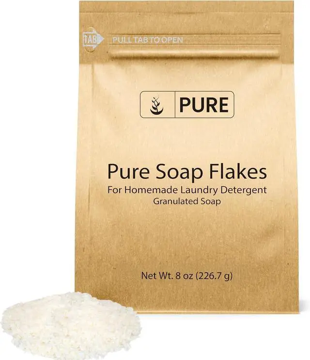 Main image of Pure Original Ingredients Soap Flakes (8 oz) Tallow Based, Homemade Laundry Detergent, Granulated Soap