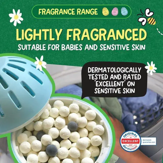 Alt view image 4 of 6 - Ecoegg Laundry Egg Refill Pellets, 50 Loads, Fresh Linen, Sensitive Skin Laundry Detergent