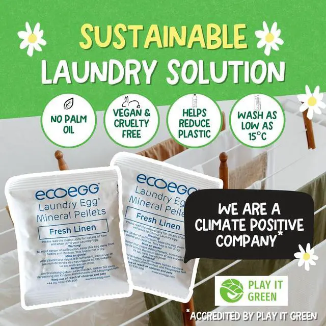 Alt view image 5 of 6 - Ecoegg Laundry Egg Refill Pellets, 50 Loads, Fresh Linen, Sensitive Skin Laundry Detergent