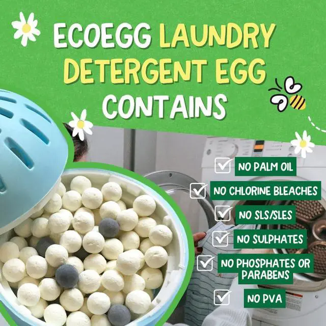 Alt view image 6 of 6 - Ecoegg Laundry Egg Refill Pellets, 50 Loads, Fresh Linen, Sensitive Skin Laundry Detergent