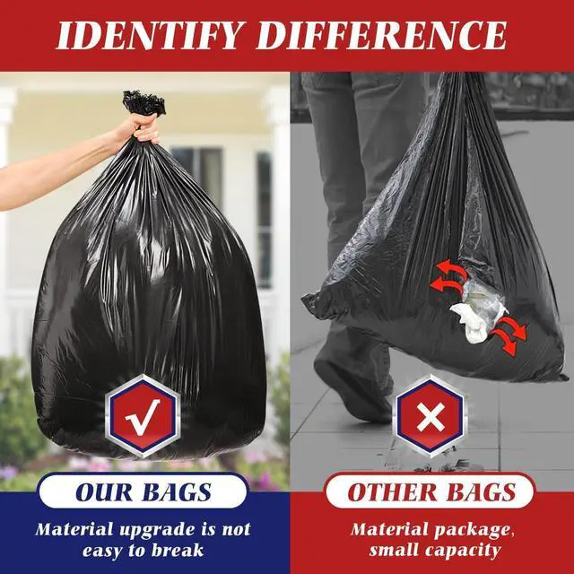 Alt view image 6 of 7 - Teivio Large Black Trash Bags 30-33 Gallon 40 Count 30+ Gal Garbage Bags
