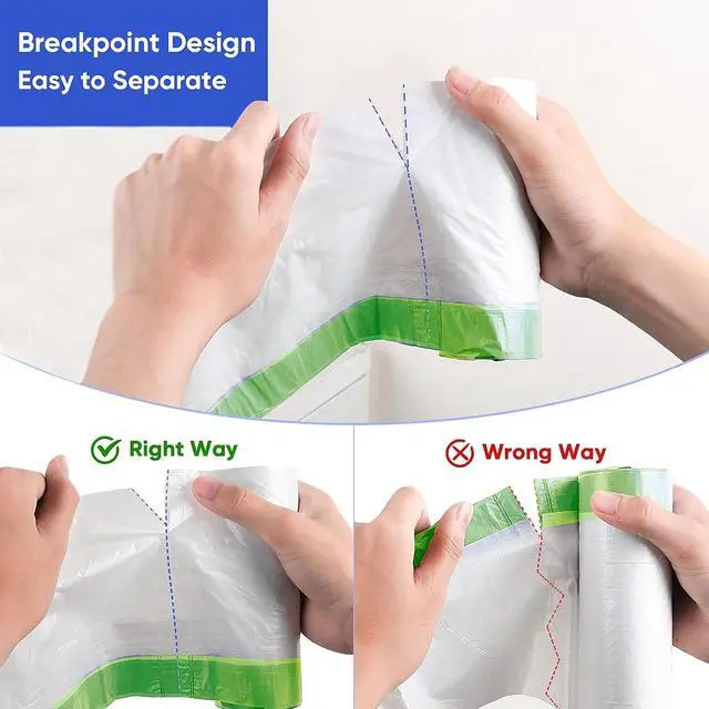 Alt view image 2 of 7 - 4 Gallon Trash Bags 75 Count- Drawstring small trash Bags 1.1mil Thick for Bathroom, Kitchen, Bedroom, Office Toilet Home (White-pink, 75Counts)