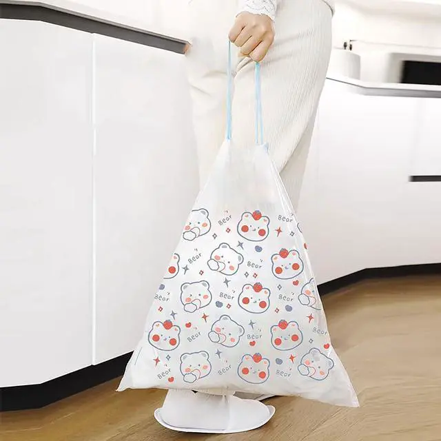 Alt view image 7 of 7 - 4 Gallon Trash Bags 75 Count- Drawstring small trash Bags 1.1mil Thick for Bathroom, Kitchen, Bedroom, Office Toilet Home (White-pink, 75Counts)