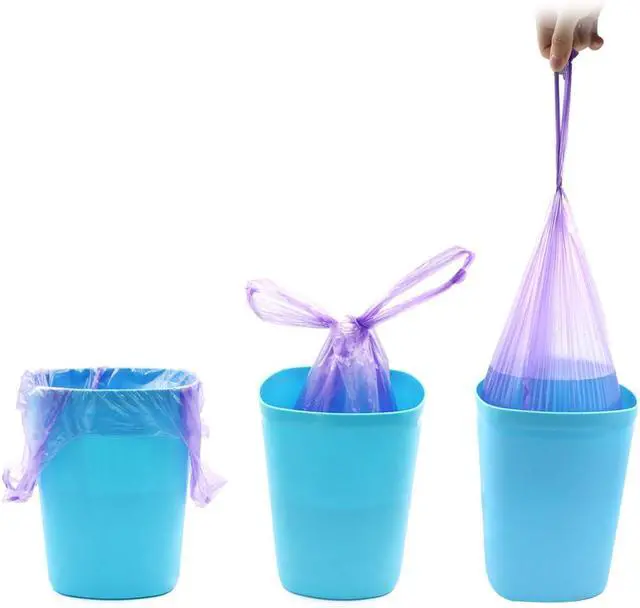 Alt view image 6 of 6 - Trash Bags,4 Gallon Handle Tie Small Garbage Bags For Office, Kitchen,Bedroom Waste Bin,Colorful Portable Strong Rubbish Bags,wastebasket bag,100 Counts