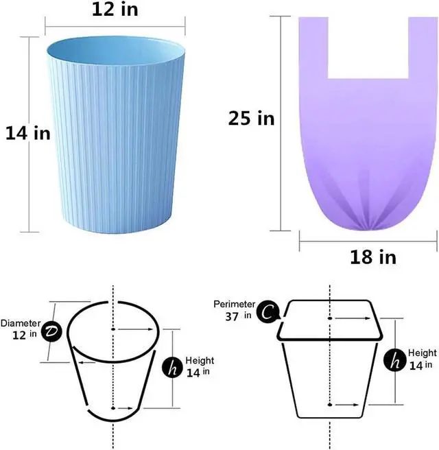 Alt view image 4 of 6 - Trash Bags,4 Gallon Handle Tie Small Garbage Bags For Office, Kitchen,Bedroom Waste Bin,Colorful Portable Strong Rubbish Bags,wastebasket bag,100 Counts