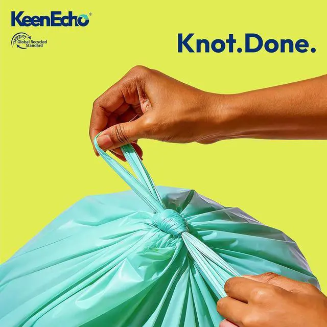 Alt view image 6 of 7 - 8 Gallon 40 Counts Small Green Trash Bags with Handle, Ocean Fishing Nets Upcycling, Sage & Sea Salt Scented, Plastic Garbage Bags, Waste Bag for Bathroom, Kitchen, Office and Pets