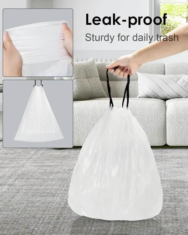 Alt view image 4 of 6 - ELPHECO 2.6 Gallon Drawstring Trash Bags, Small Garbage Bags,120 Counts