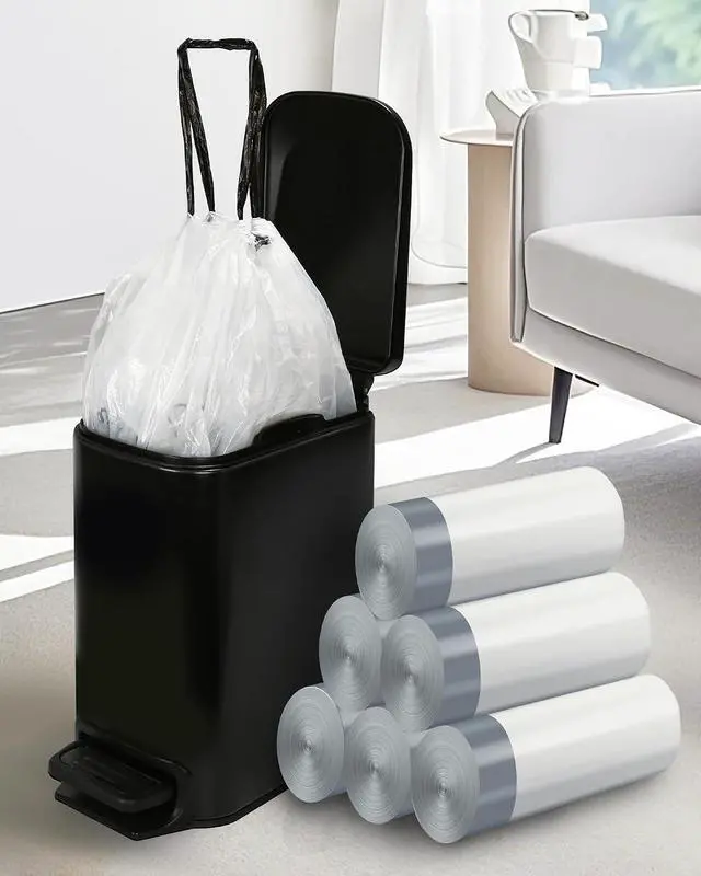Alt view image 6 of 6 - ELPHECO 2.6 Gallon Drawstring Trash Bags, Small Garbage Bags,120 Counts