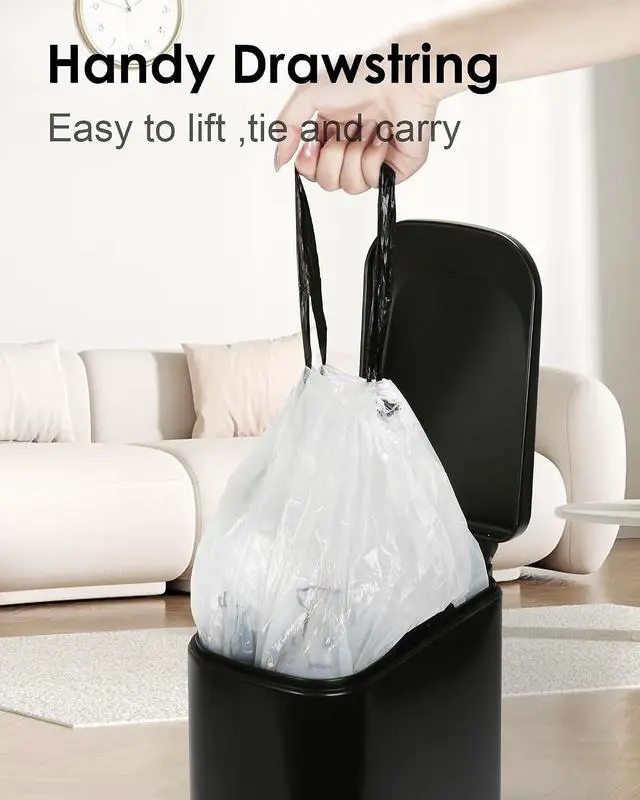 Alt view image 3 of 6 - ELPHECO 2.6 Gallon Drawstring Trash Bags, Small Garbage Bags,120 Counts