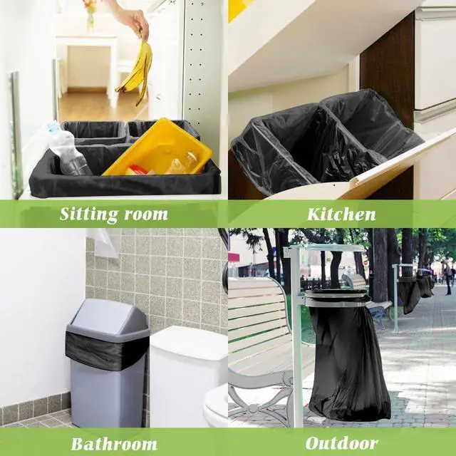 Alt view image 5 of 7 - Teivio Medium Black Trash Bags 8 Gallon 70 Count Kitchen Garbage Bags