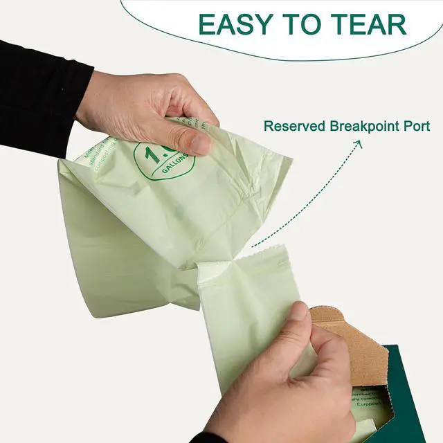 Alt view image 3 of 7 - HECTOLIFE 1.6 Gallon 100 Count Compostable Bags Handle Tie