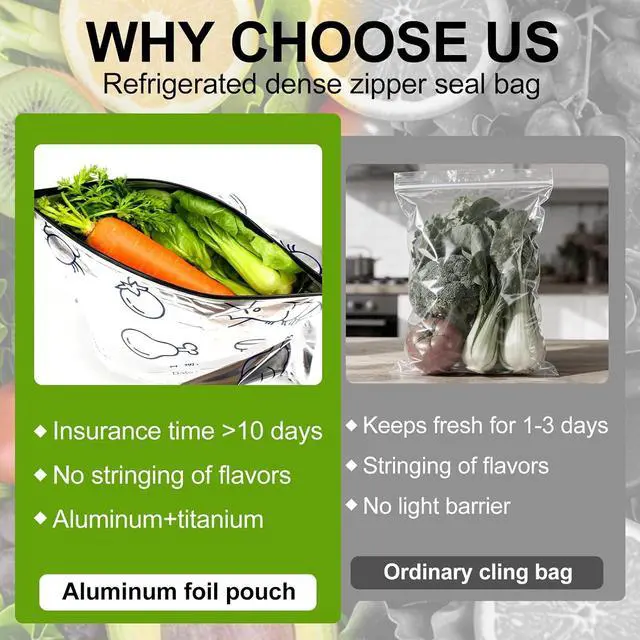 Alt view image 3 of 7 - 30 Pcs Reusable Mylar Bags for Food Storage, Waterproof Aluminum Foil Stand Up Pouches Freezer Containers for Beans Vegetables Rice Meat Long Term Preservation, BPA Free
