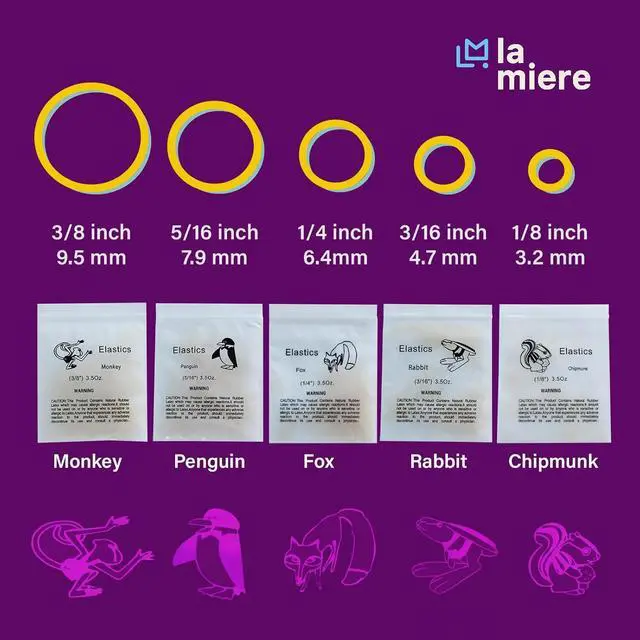 Alt view image 4 of 4 - 100 Pack Orthodontic Elastics Dental Rubber Bands Intraoral Elastic Bands Blue Fox(Medium, 5 Oz, 1/4'')