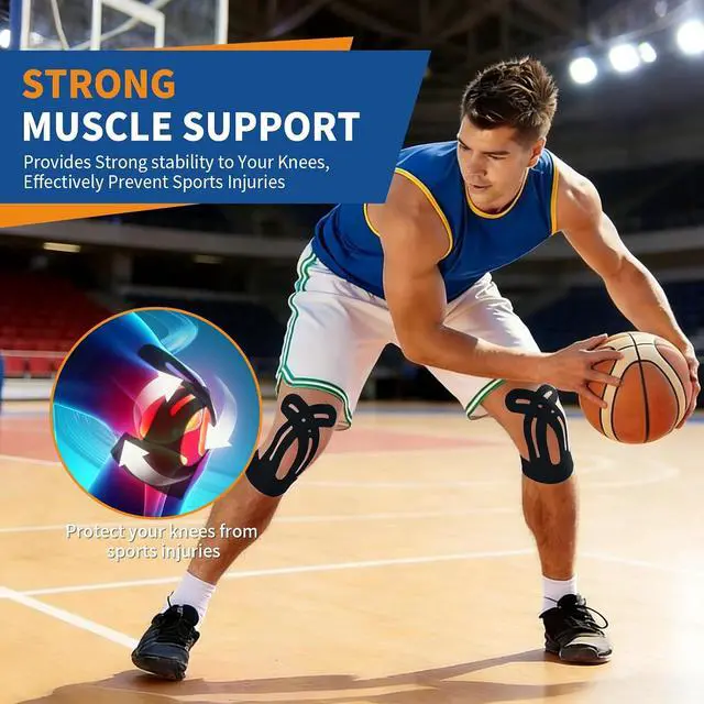 Alt view image 6 of 7 - 20 PCS Waterproof Kinesiology Tape, Precut Strips Knee Pain Relief Support