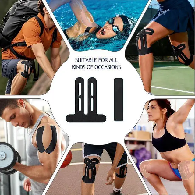 Alt view image 7 of 7 - 20 PCS Waterproof Kinesiology Tape, Precut Strips Knee Pain Relief Support