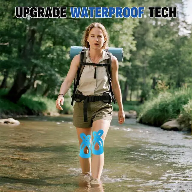 Alt view image 7 of 7 - 16 Pcs Blue Kinesiology Tape for Knees, Knee Support Tape