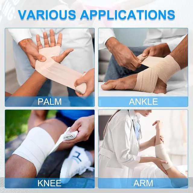 Alt view image 4 of 6 - PATIKIL 1" x 177" Self Adhesive Bandage Wrap, 6 Pcs Elastic Self Breathable Self Adherent Wrap Tape for Stretch Athletic Sports Wrist Ankle Outdoor Tape, Dark Green