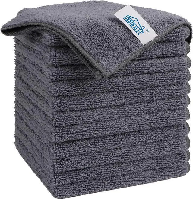 Main image of HOMEXCEL Grey Microfiber Cleaning Cloth, Microfiber Towels for Car, 12 Pack