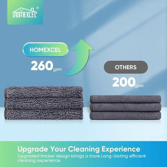 Alt view image 4 of 7 - HOMEXCEL Grey Microfiber Cleaning Cloth, Microfiber Towels for Car, 12 Pack