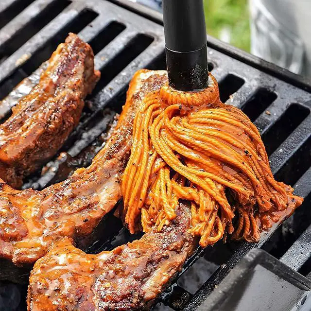 Alt view image 4 of 7 - YFWOOD 18 Inch Grill Basting Brush BBQ Mop Sauce Brush Wooden Long Handle
